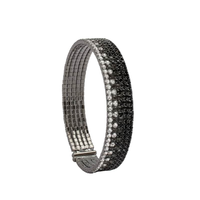Victoria Townsend Black Ombre Plated Crystal Stretch Bracelet