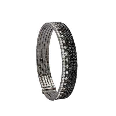 Victoria Townsend Black Ombre Plated Crystal Stretch Bracelet