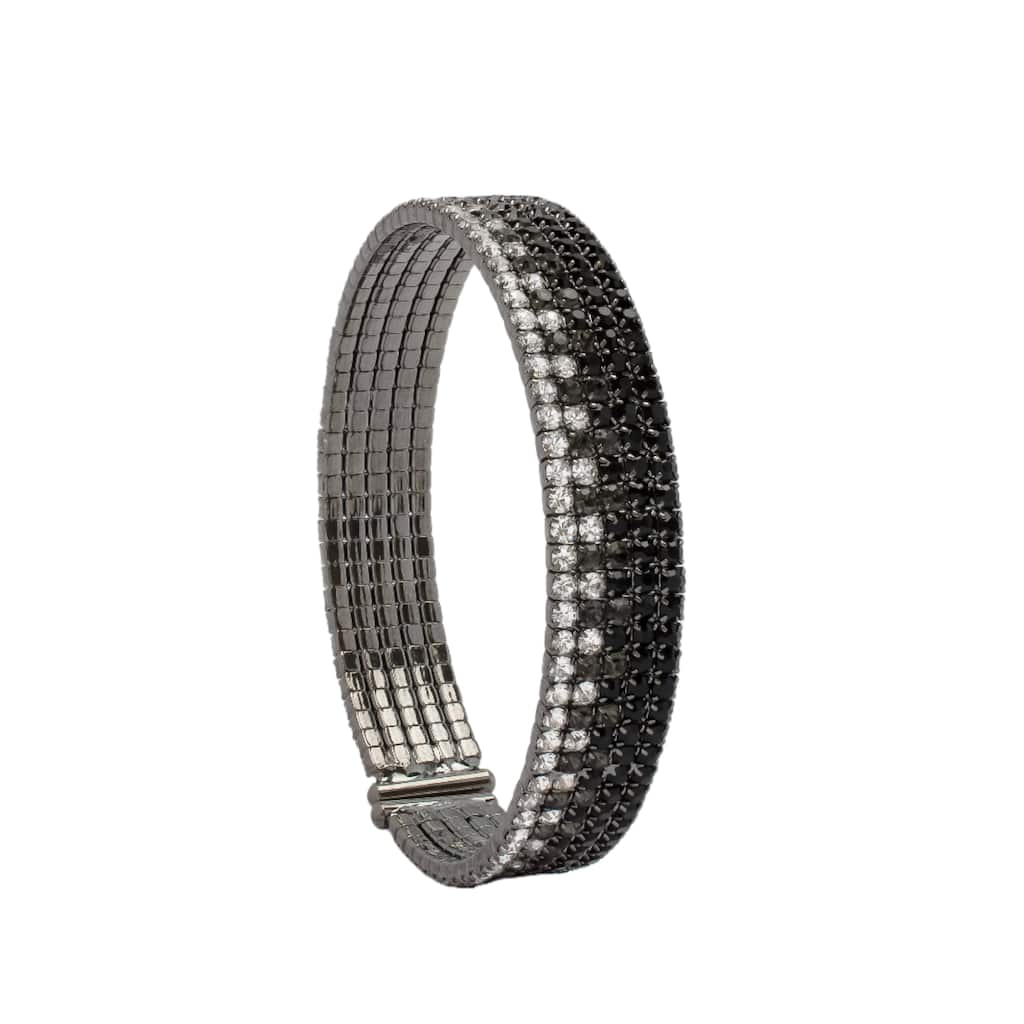 Victoria Townsend Black Ombre Plated Crystal Stretch Bracelet