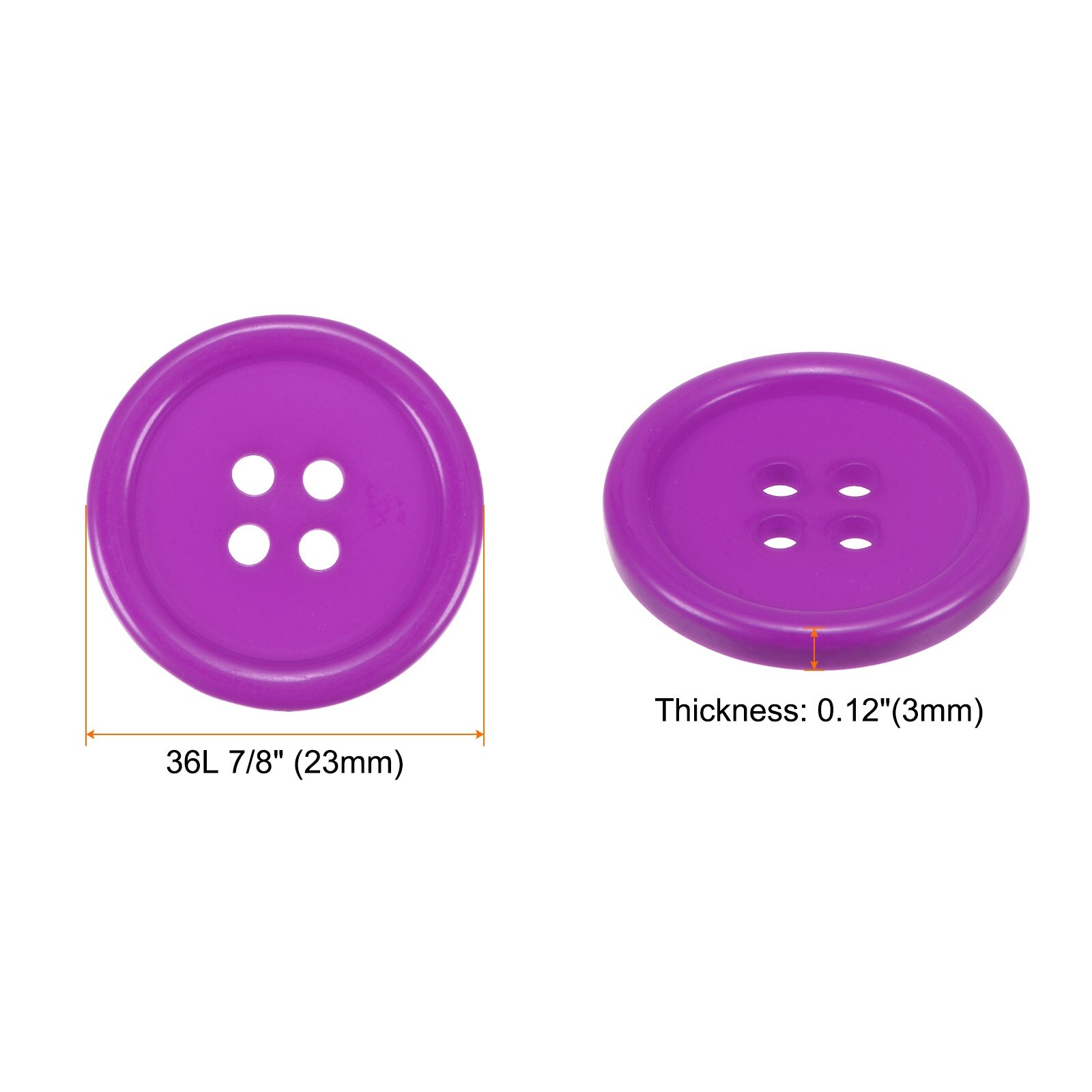 Sewing Buttons Resin Round Flat 4-Hole Craft Buttons for Sewing