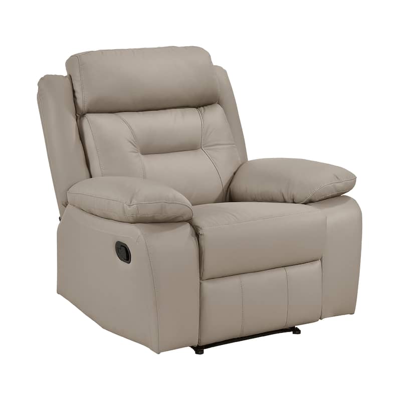 Papyrus Leather Match Manual Reclining Chair - Latte