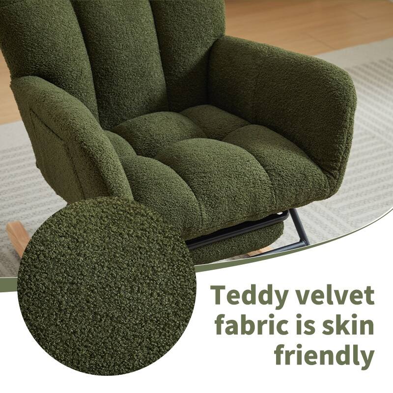 Modern Nursery Upholstered High Back Rocking Chair