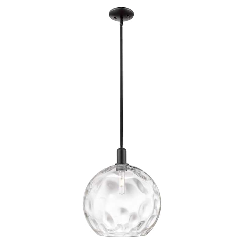Innovations Lighting Endless Possibilities Arcadia - Athens Water Glass - 1 Light 13" Stem Hung Mini Pendant - Clear Water Glass/Matte Black