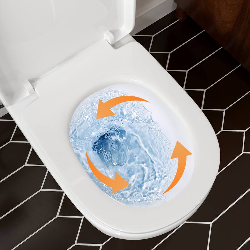 1 Piece Dual Flush Toilet White 0.8 1.28 GPF Seat Included