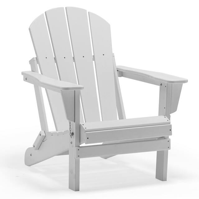 Laguna Poly Outdoor Folding Adirondack Chair - White