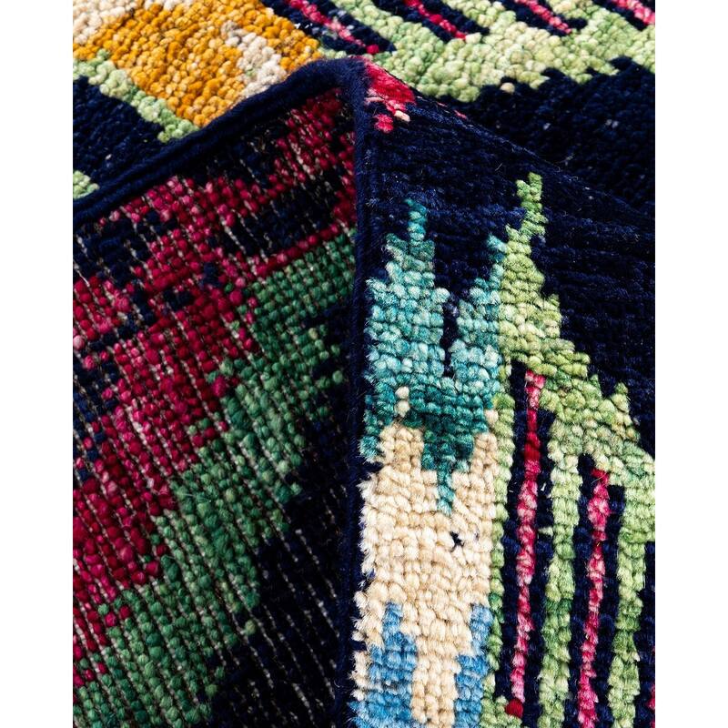 Contemporary Overdyed Wool Hand Knotted Area Rug - 4' 1" x 6' 2"