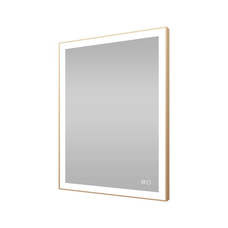 Wall Mounted Bathroom Framed LED Mirror With Dimmable Light Touch Sensor And Memory Function, Anti- Fog
