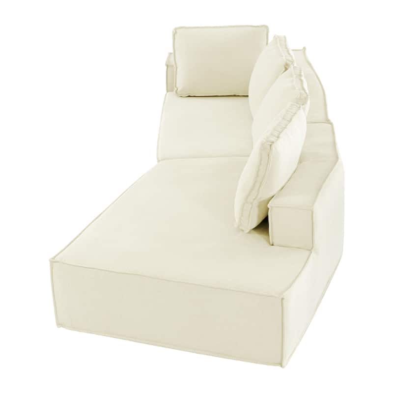 125" Stylish 4-Seater Chaise Lounge Sofa, Modern Indoor Sleeper for Cozy Living Room Relaxation
