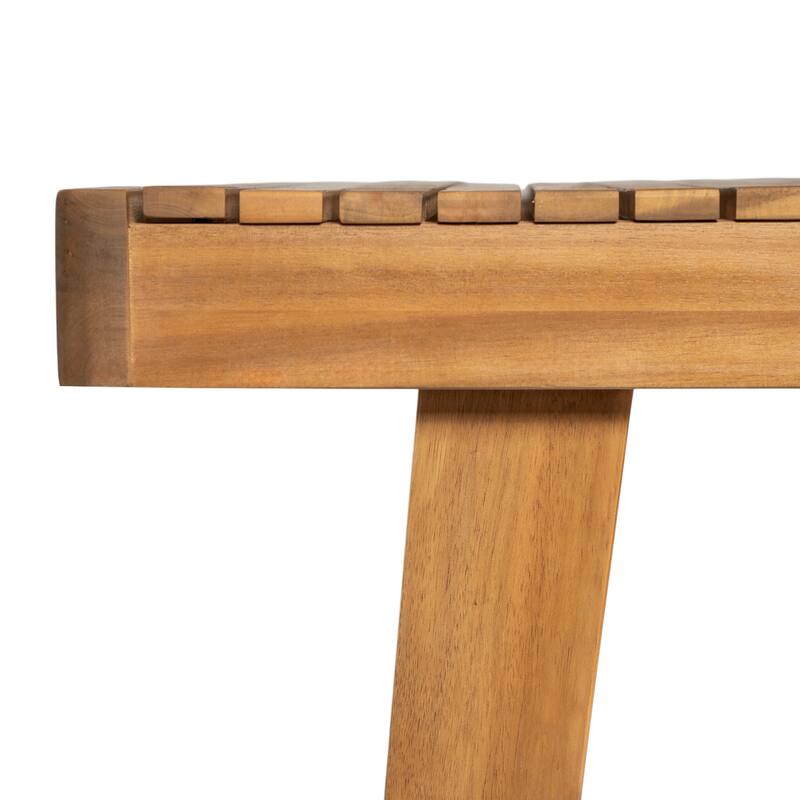 69" Acacia Wood Outdoor Dining Table with Slatted Top, 300 lbs Weight Capacity, Ideal for Patio & Garden Gatherings