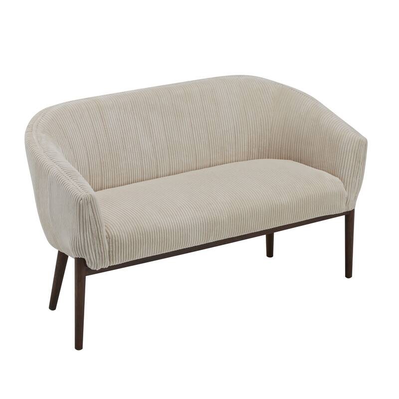 Loveseat Sofa Chaise Lounge Sofa, Tufted Sofa with Curved Armrests, Recliner Sofa with Tapered Wooden Legs