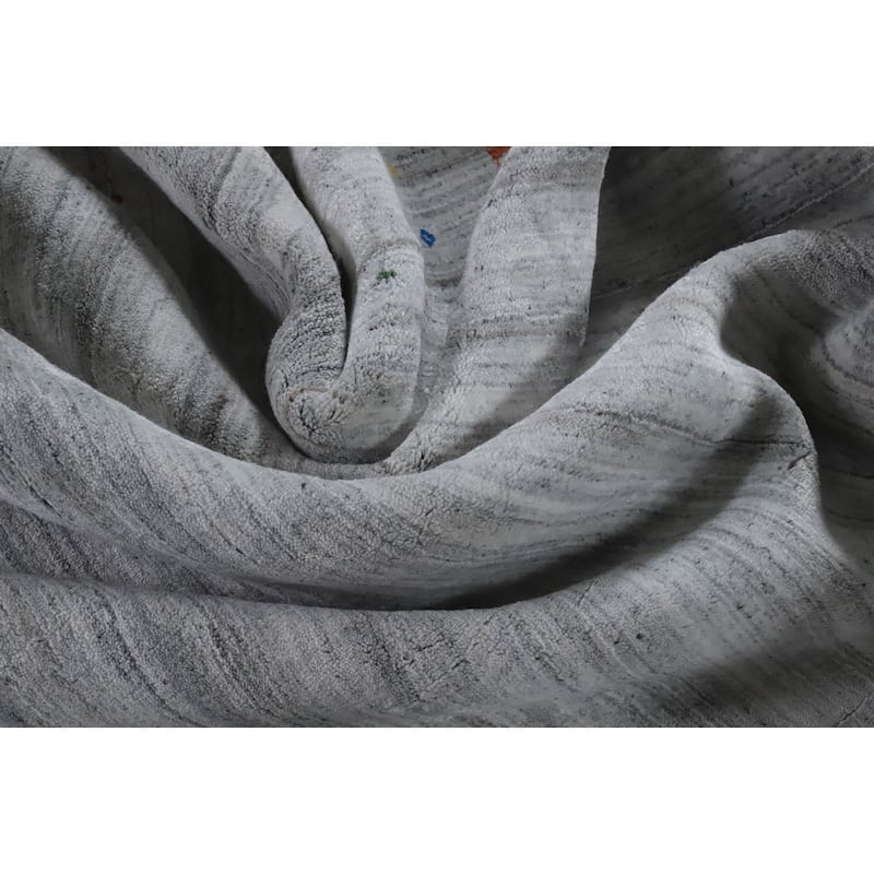Hand Knotted Oriental 100% Wool Carpet Tribal Tribal Greys & Charcoal Gabbeh Area Rug - 10' 0'' X 8' 7''