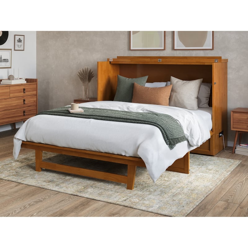 Murphy Bed Chest with Mattress & USB Ports - Twin XL, Full Sizes - Space Saving Furniture