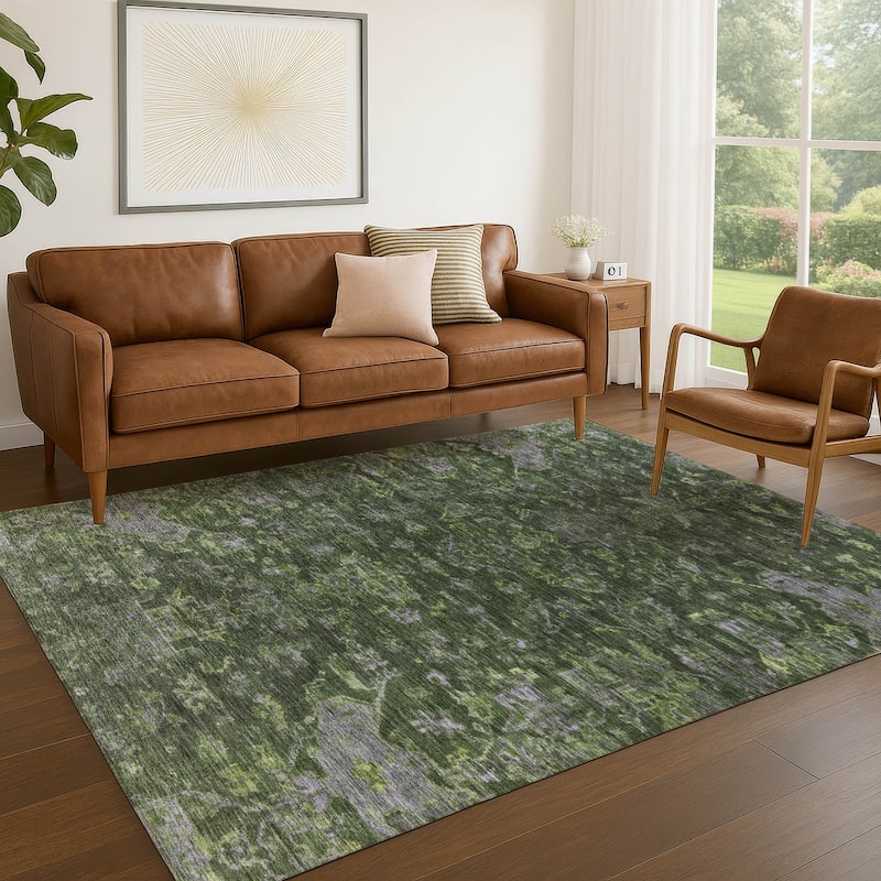 Machine Washable Indoor/ Outdoor Traditional Chelsea Chantille Rug