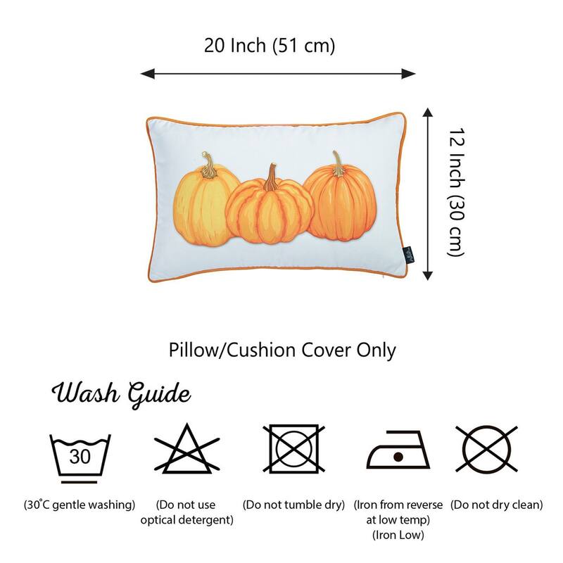 Decorative Fall Thanksgiving Single Throw Pillow Cover Pumpkins Lumbar
