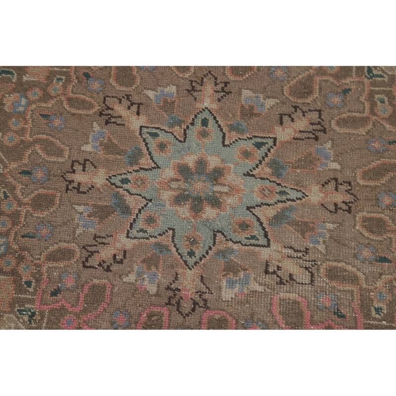 Floral Tabriz Persian Area Rug Handmade Living Room Wool Carpet - 9'8"x 12'7"