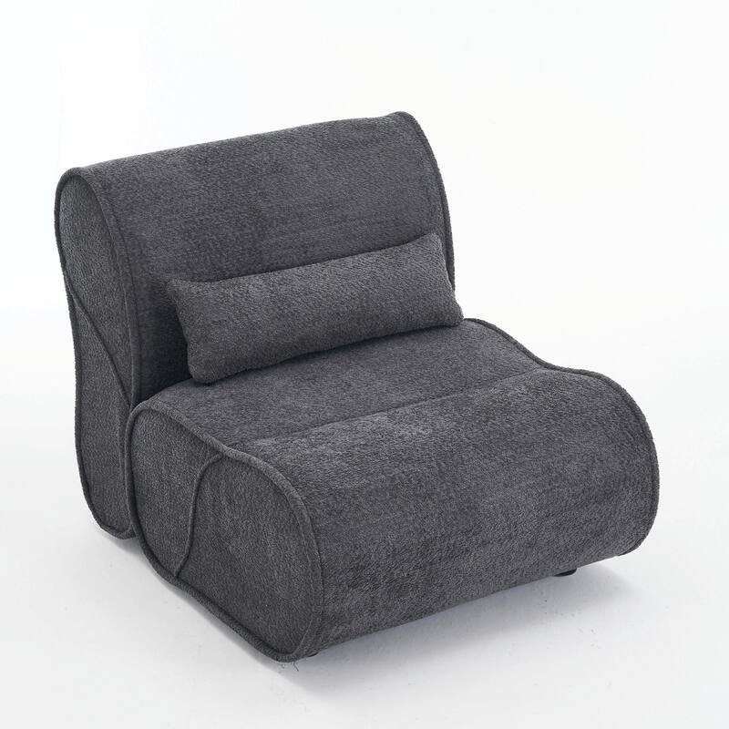 Soft Velvet Recliner Chair - Comfortable Lounge Chair with Waist Padding