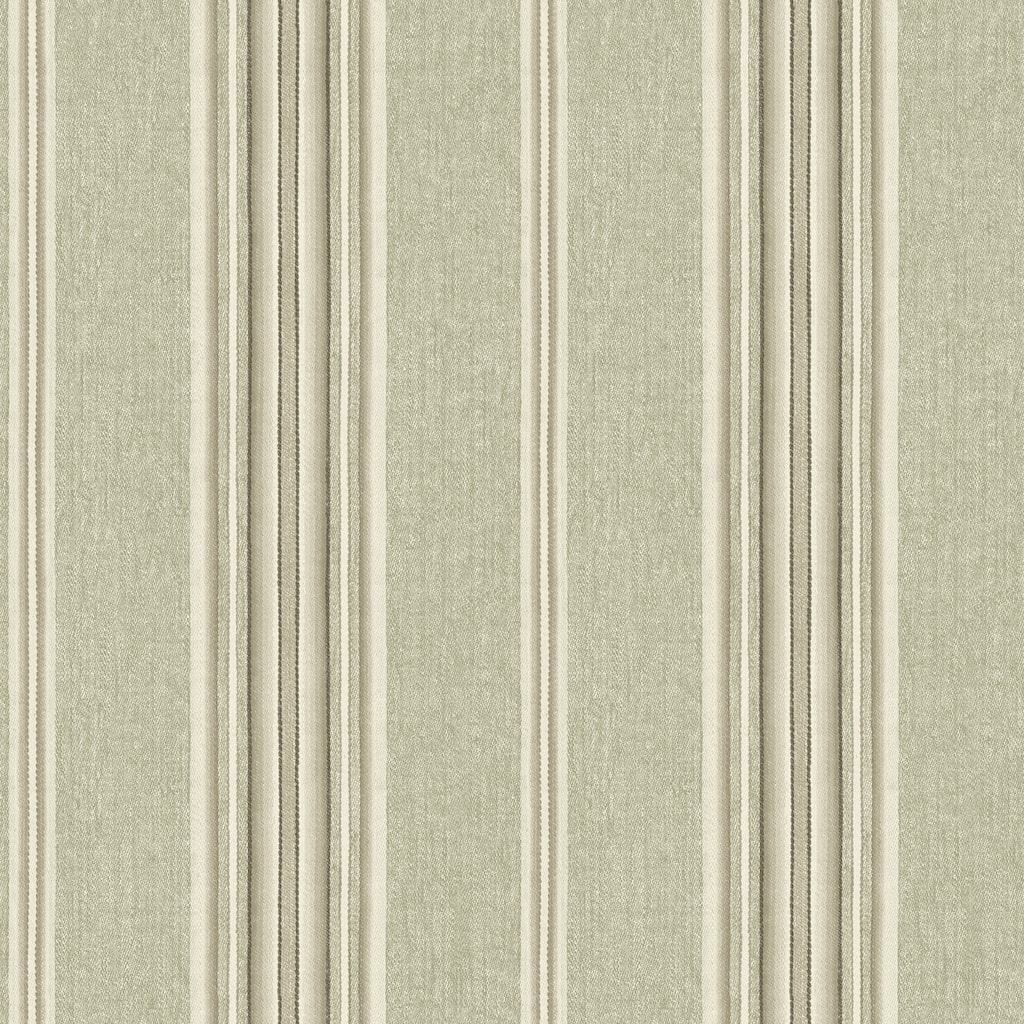 Chesapeake Calvados Moss Linen Stripe Wallpaper