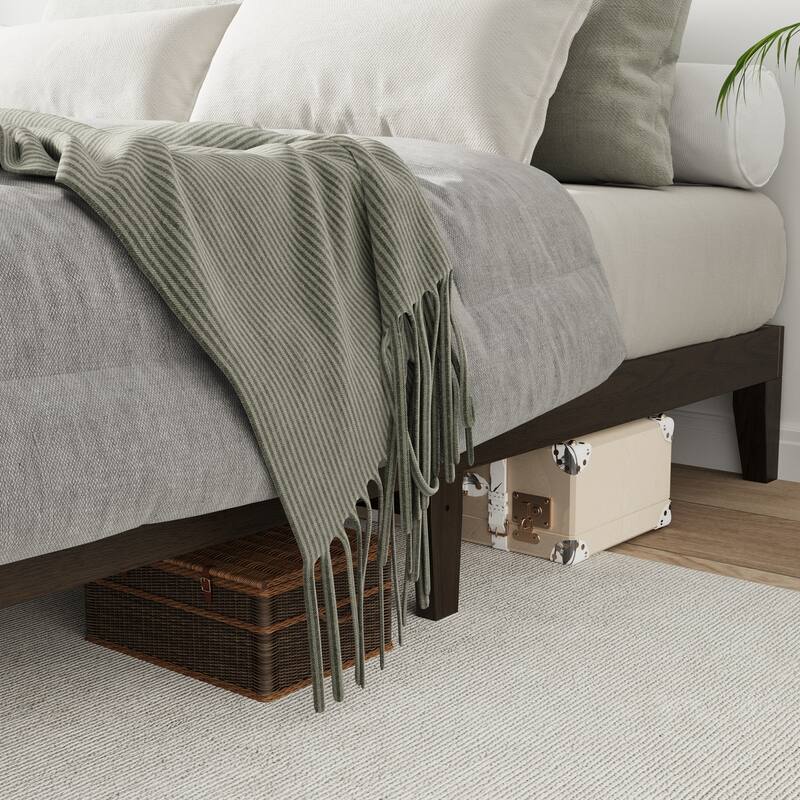 12" Wood Platform Bed Frame - California King, No Box Spring, Easy Assembly​