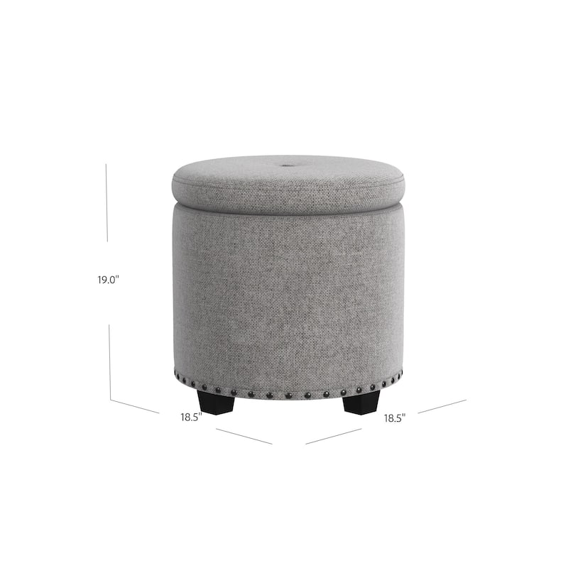 HomePop Storage Ottoman with Nailheads