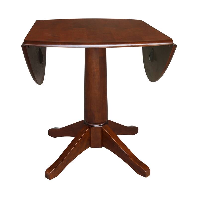 42" Round Dual Drop Leaf Table - Espresso