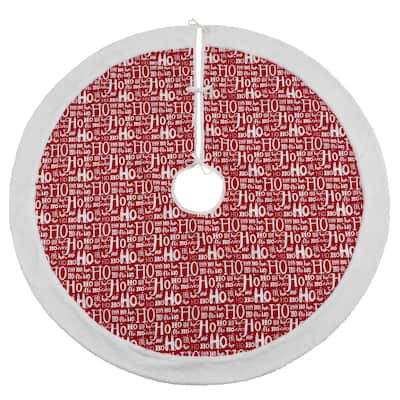Christmas Tree Skirt With Ho Ho Ho Design