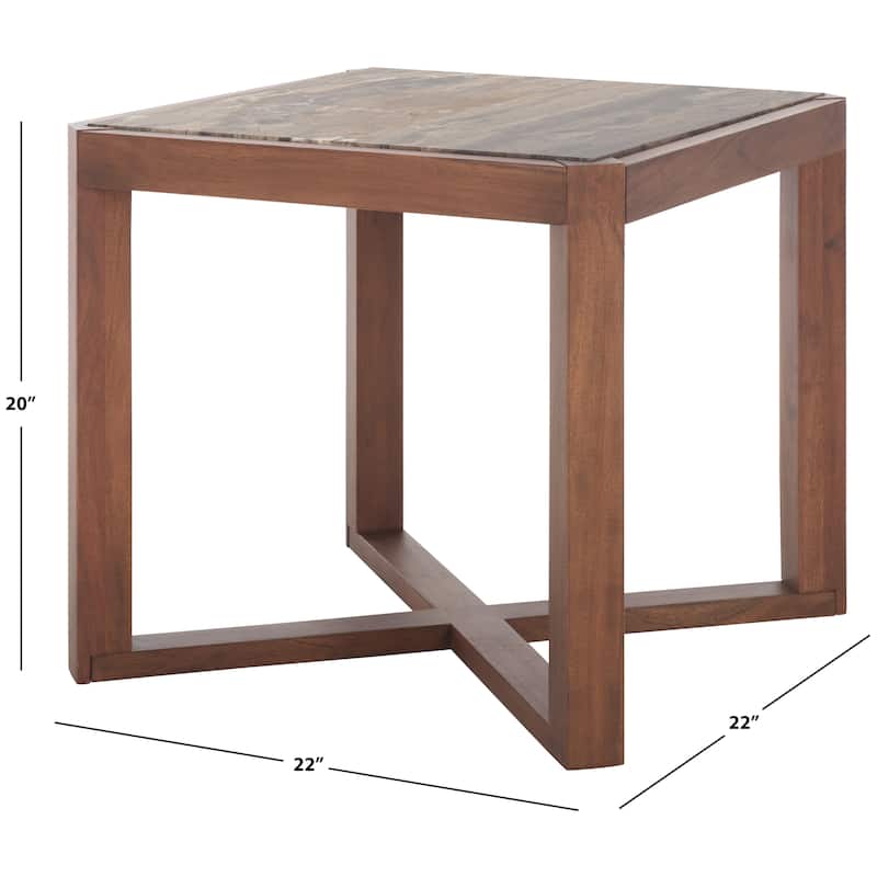SAFAVIEH COUTURE Bernardi Marble Top Accent Table - 22"W x 22"D x 20"H