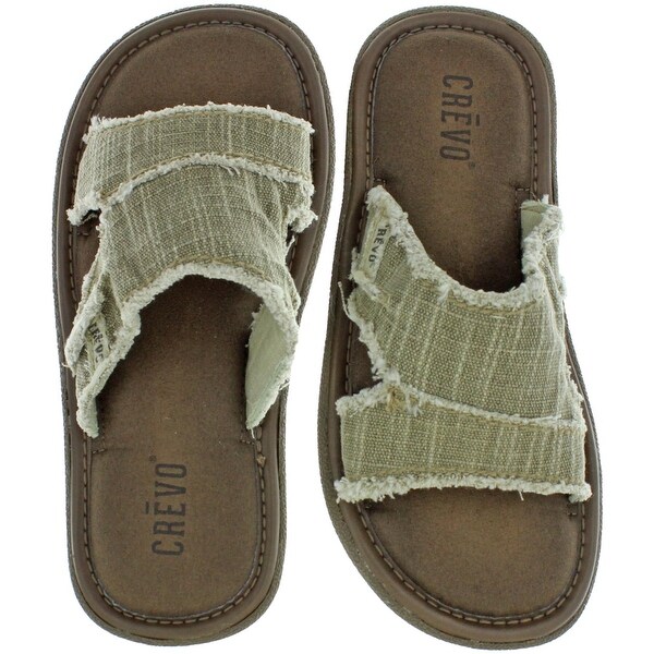 Crevo Cory Men's Hemp Memory Foam Slide Sandals Flip Flops ...