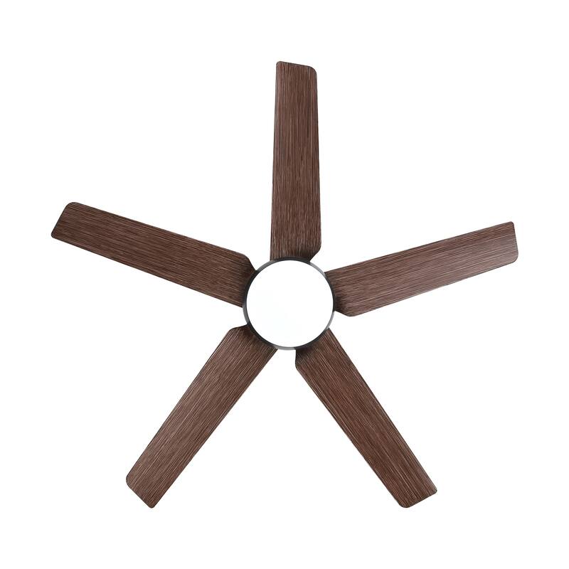 48 in. Integrated LED Indoor Brown Farmhouse Ceiling Fan with Light Kit and Remote Control - 48 INCHES