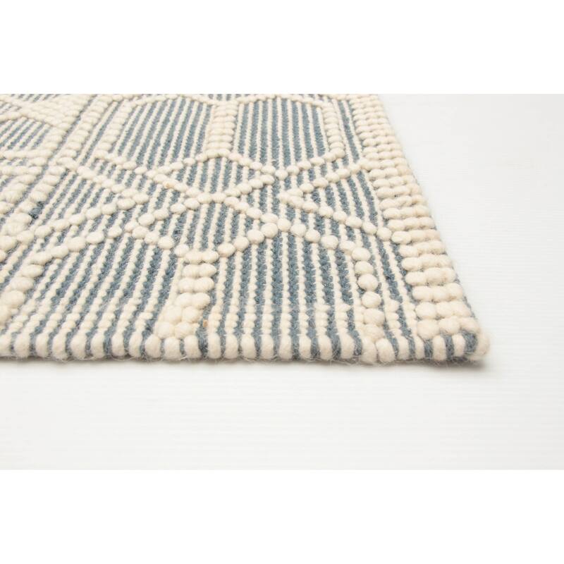 ECARPETGALLERY Braid weave Sienna Teal Wool Rug - 5'1 x 8'0