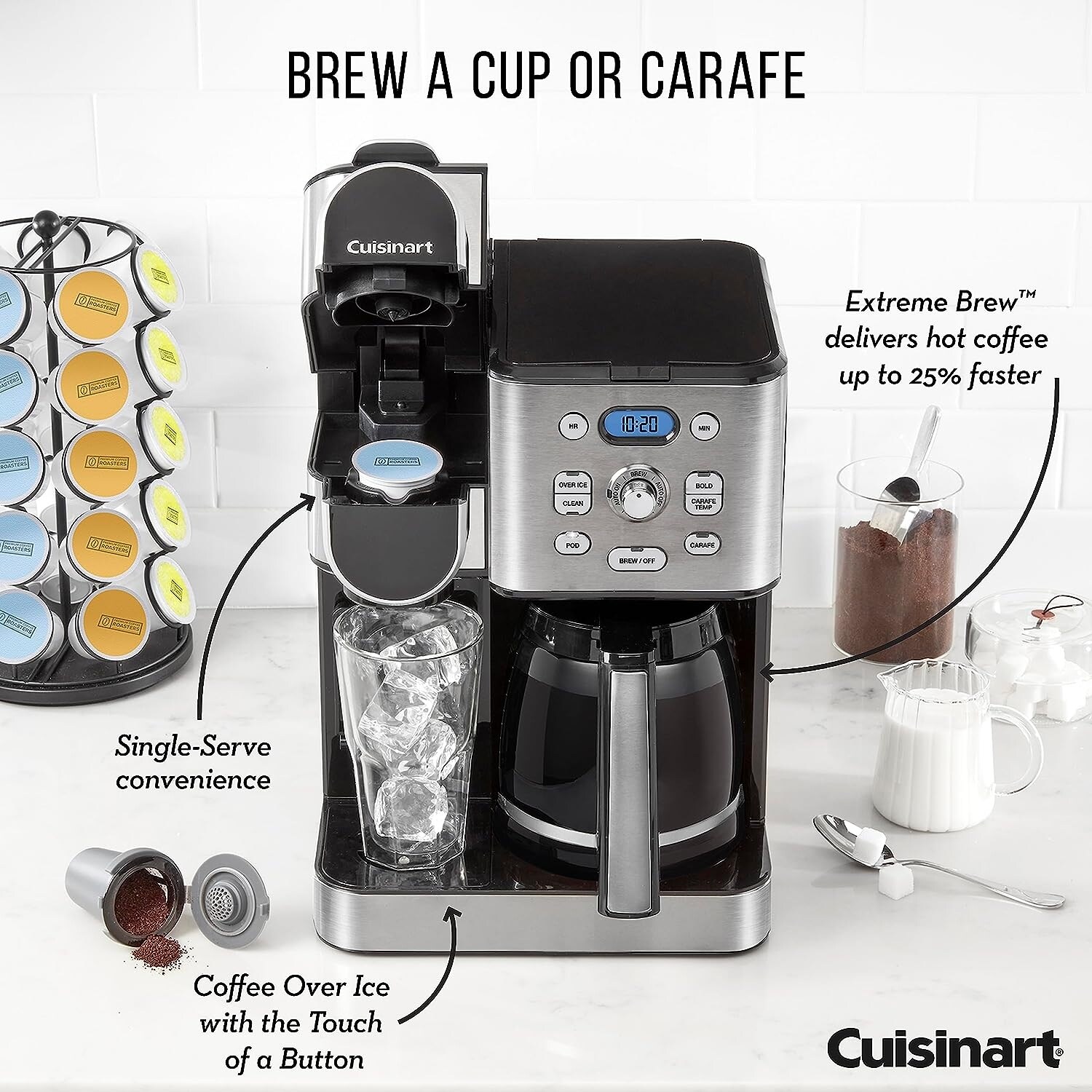  Cuisinart DCB-10P1 Automatic Cold Brew Coffeemaker with 7-Cup  Glass Carafe, Silver and Black: Home & Kitchen