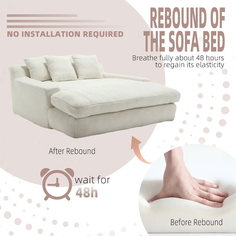 Chenille 2-Seater Lazy Sofa