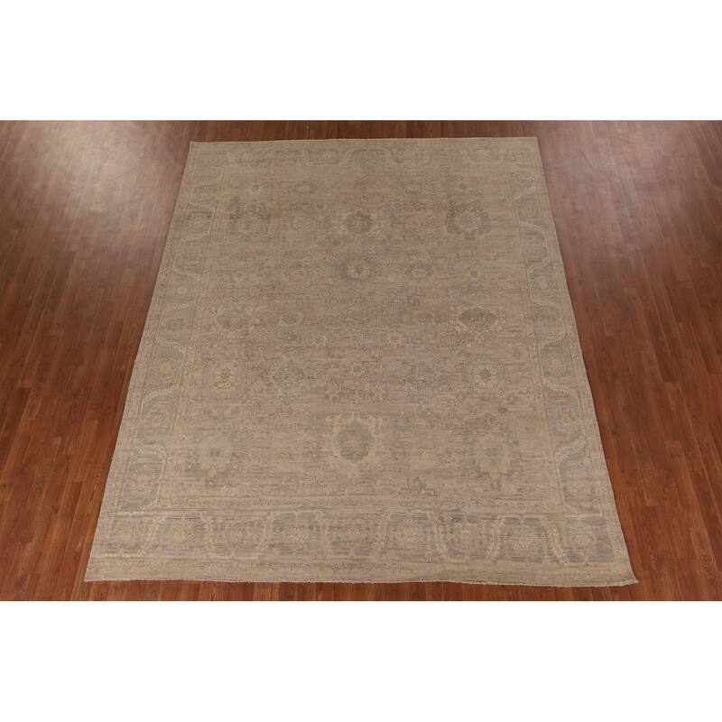 Earth Tone Vegetable Dye Oushak Area Rug Handmade Wool Carpet - 8'3" x 10'2"