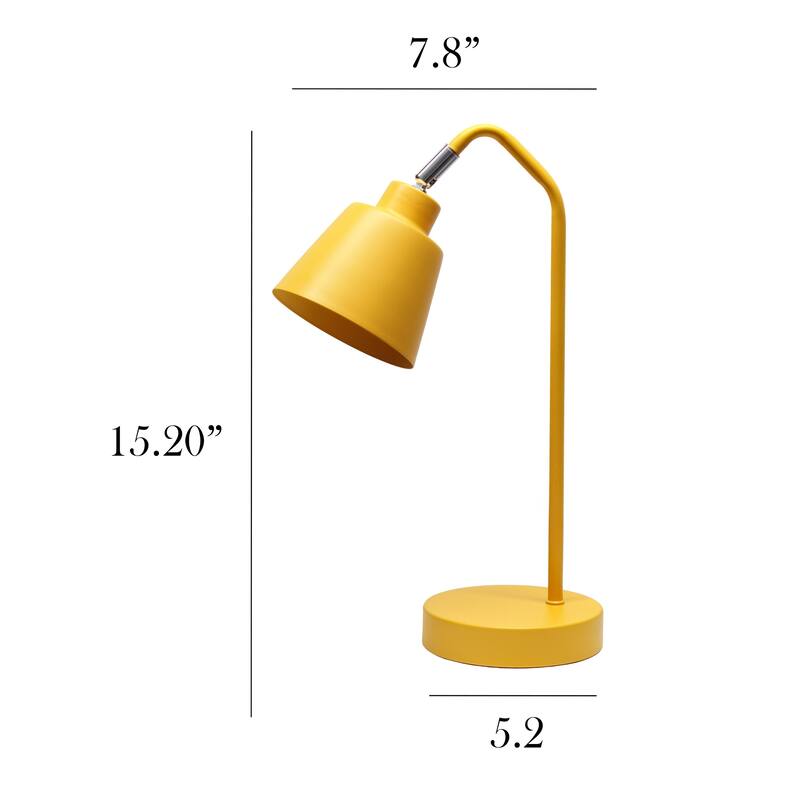 Adjustable Head Desk Lamp with Cone Shade - 16" - Yellow