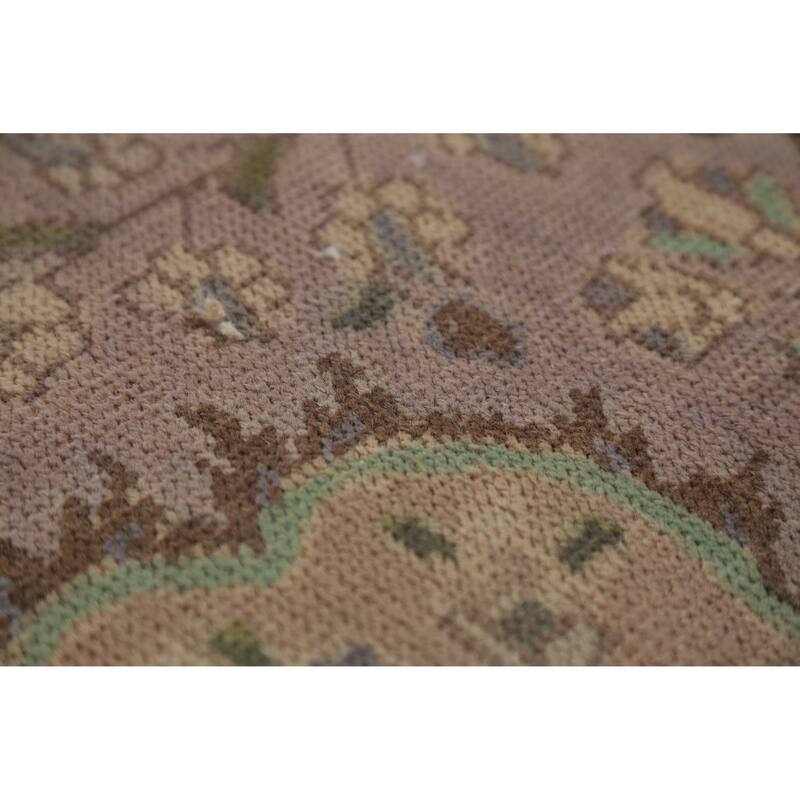 Tabriz Persian Vintage Area Rug Handmade Purple Wool Carpet - 10'0" x 12'11"