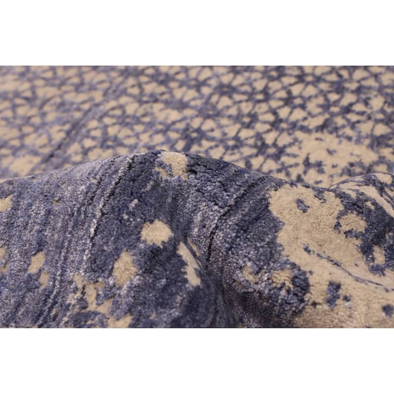 ECARPETGALLERY Hand Loomed Elysian Indigo Rug - 7'11 x 9'11