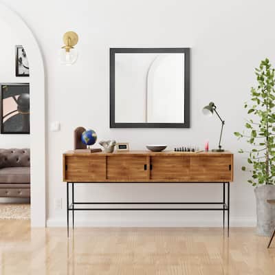 Shorewood Square Bathroom Soft Matte Black Mirror