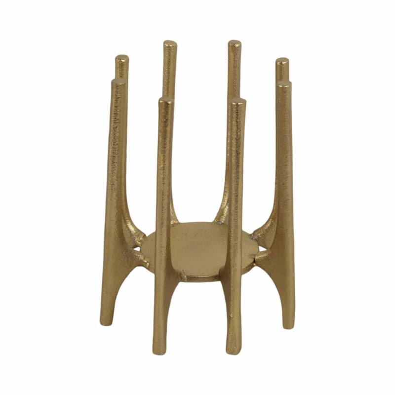 Metal Spike Legs Pillar Candle Holder Decor - Gold, 6 in.
