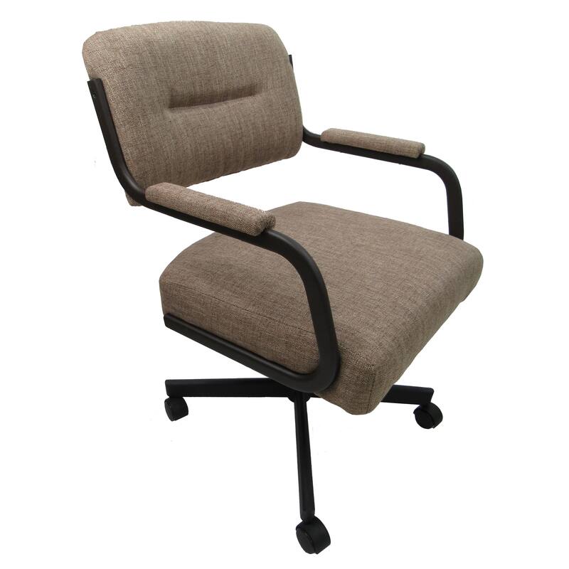 Swivel Kitchen Dining Caster Chair with Wheels - M-110 - N/A - Basin Beige - Brown