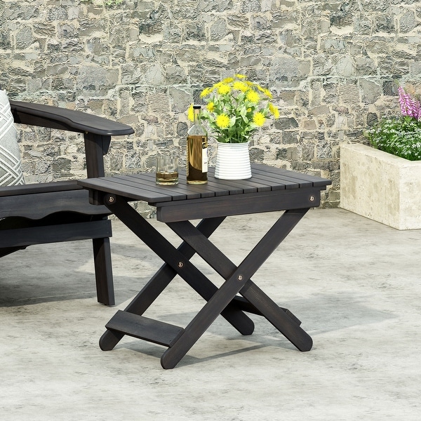 Malibu Outdoor Folding Side Table by GDFStudio - 22.75
