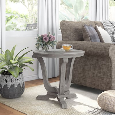 DH BASIC Farmhouse Vintage Grey Oak 25-inch End Table by Denhour