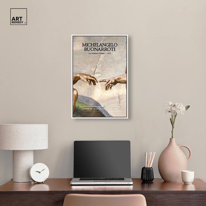 Touching Fingers Canvas by Art Remedy