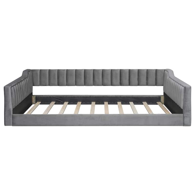 Full XL Size Upholstery Daybed and Side Storage Pocket