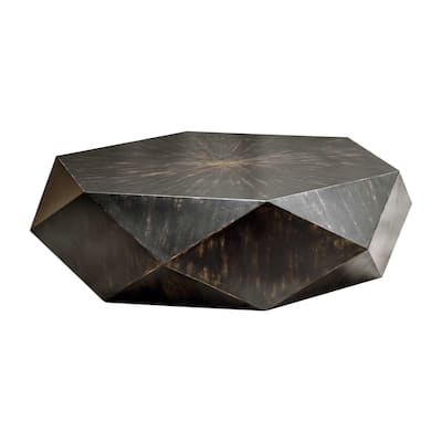 14" Worn Black Finish Coffee Table