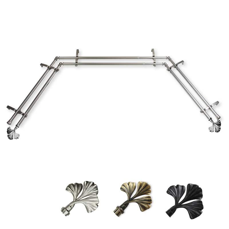 Adjustable Curtain Rods & Hardware Set - Satin Nickel Finish, 20-72" Extendable - M