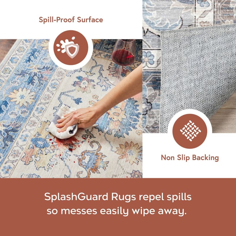 Nuloom Baylin SplashGuard Medallion Machine Washable Area Rug