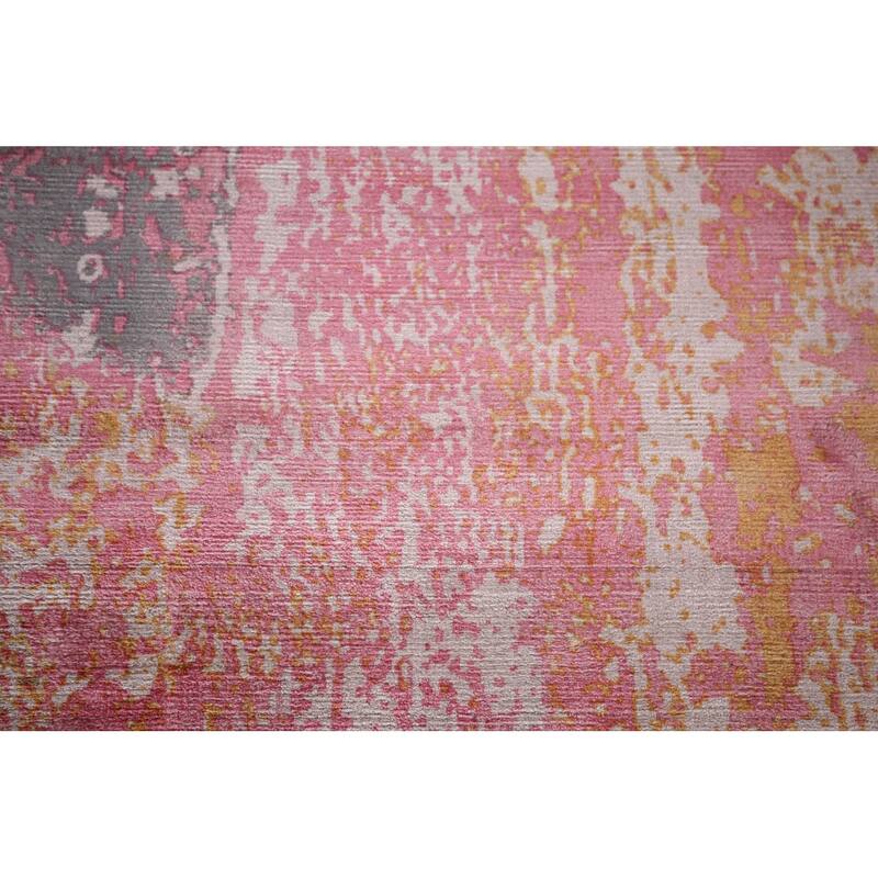 Contemporary Abstract Indian Area Rug Hand-Knotted Modern Wool Carpet - 5'11"x 8'11"