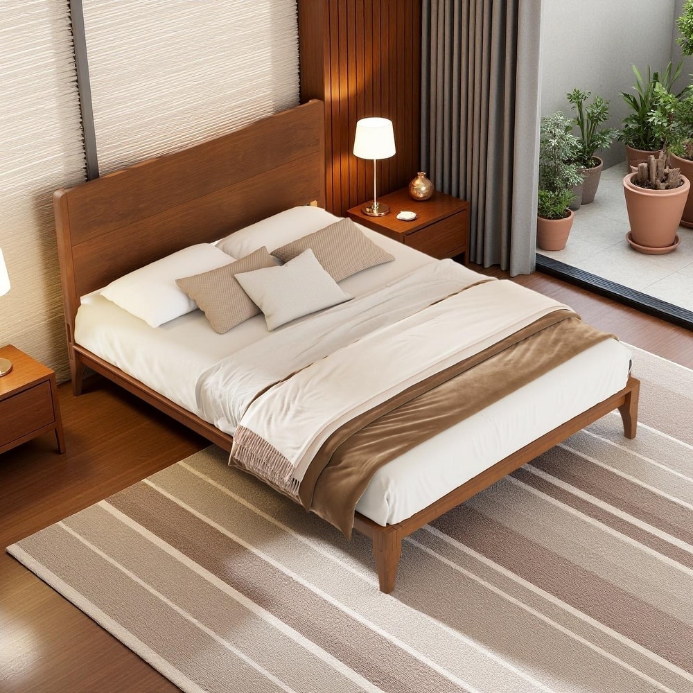 Eco-Chic Bamboo Platform Bed with Storage Space by Harper&Bright Designs
