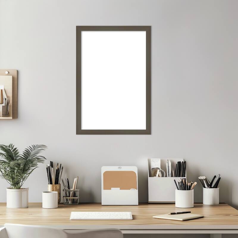 Amanti Art Svelte Clay Grey Framed Dry Erase Magnetic Board