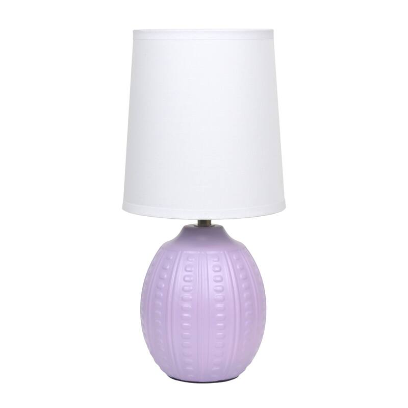 Mini Oval Table Lamp with Tapered Shade - 12.5" - Lavender