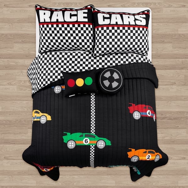 Lush Decor Racing Cars Reversible Oversized Quilt Set